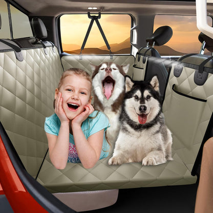 Back Seat Extender for Dogs-Large Space, Dog Car Seat Cover Hard Bottom Holds 420lbs, Sturdy Backseat Extender for Dogs,Upgraded Waterproof Pet Car Bed Dog Hammock for Car, SUV,Truck, Black