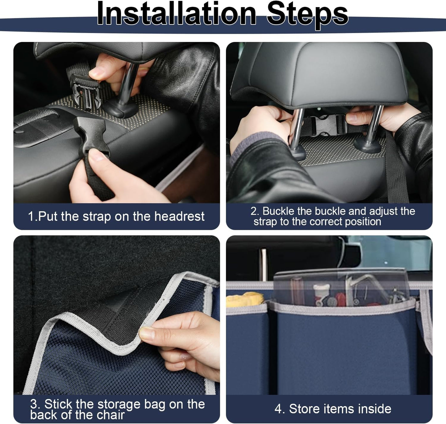 UYYE Trunk Hanging Organizer, Backseat Bag, Car Interior Accessories with 4 Pockets & 2 Mesh Pouches for Groceries, Will Provide More Storage Trunk Space for SUV, Jeep, MPVs