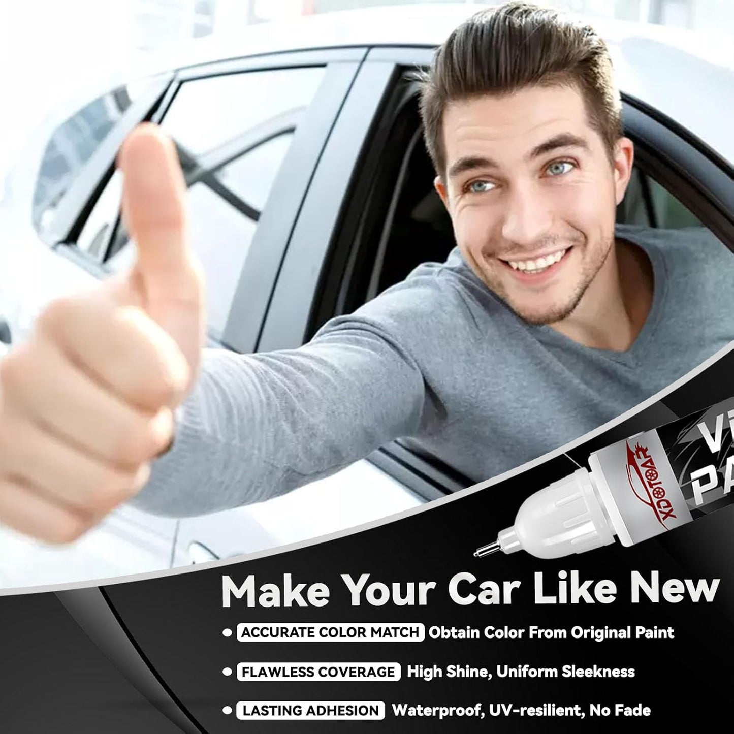 Black Touch Up Paint for Cars, Color Accurate Car Touch Up Paint, Professional Automotive Scratch Repair, Lasting Auto Scratch Remover, Quick Dry, Easy to Use, Safe and Waterproof, Versatile Use