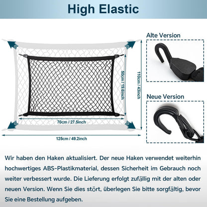 Elastic Cargo Net for SUV, Car Trunk Net Organizer with ABS Hook Storage Mesh Cargo Nets 27.5 x 19.6 inches for Truck Bed Tailgate Netting Accessories
