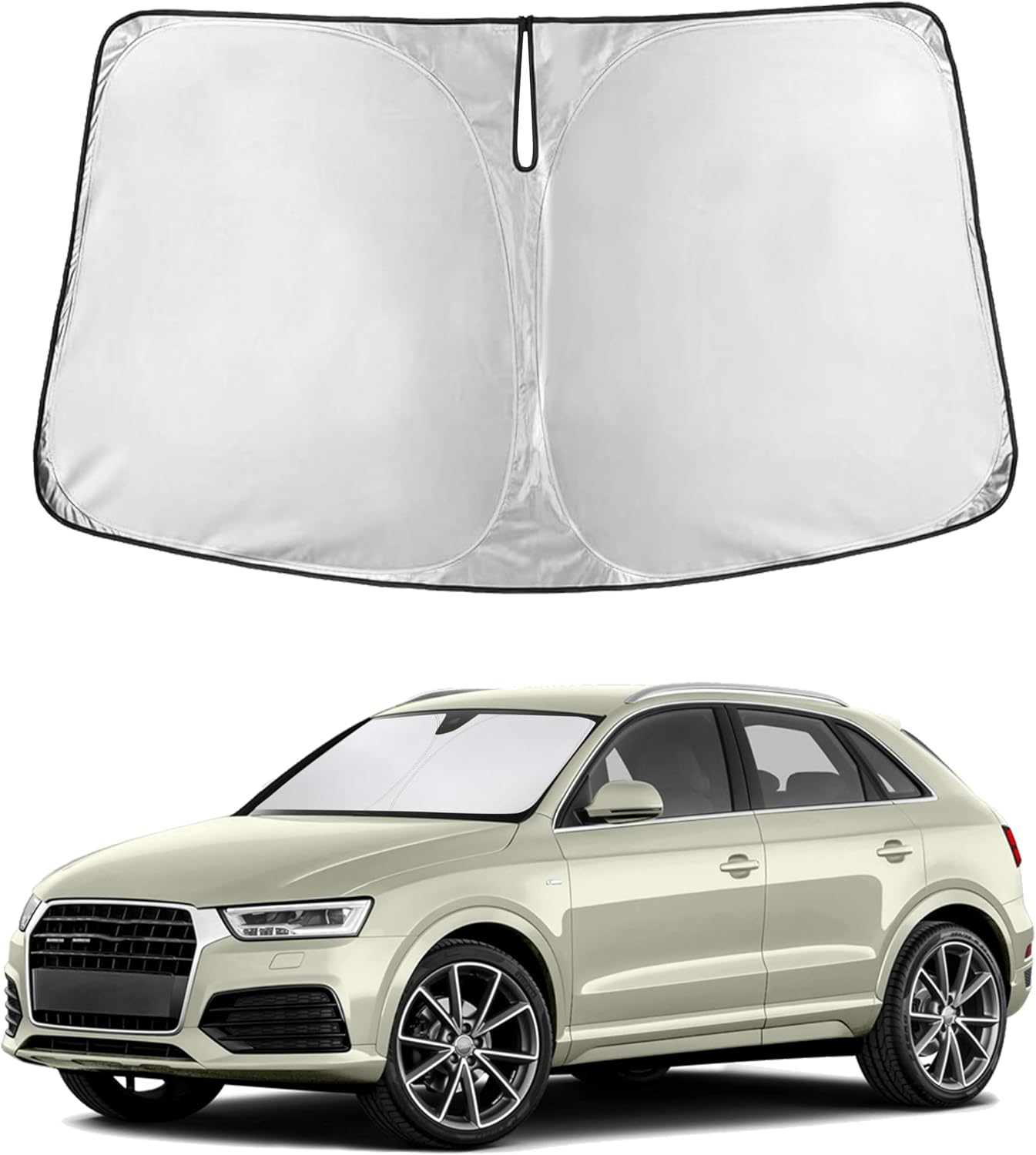 EcoNour Car Windshield Sun Shade | 2025 Upgraded Innovative No-Light-Pass Technology for Maximum Coverage | Foldable Sun Shade Keeps Your Vehicle Cool | Must-Have Car Accessories | Small (59" x 29") - Colors G