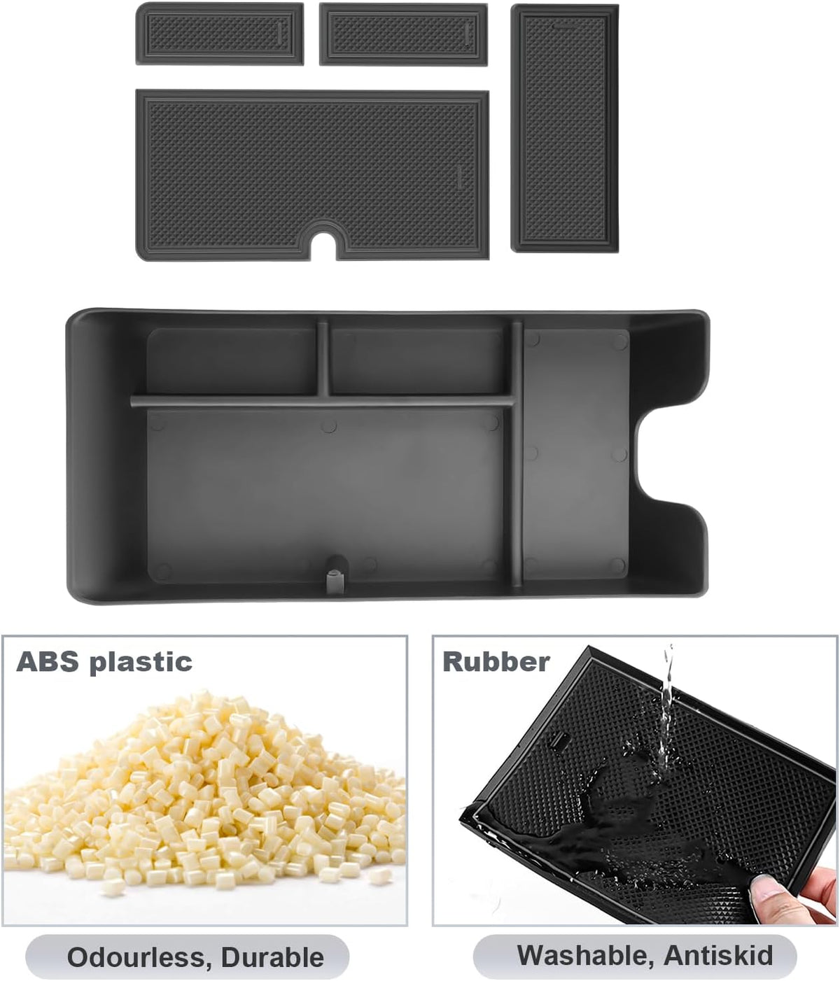 SKTU 2-Pack 2023 2024 2025 2026 Lexu s RX350 Center Console Organizer for 2023-2026 Lexu s RX350/RX450h/RX500h Console Tray 2023 2024 2025 2026 RX350 Accessories with Sunglasses Holder [Double Layers]
