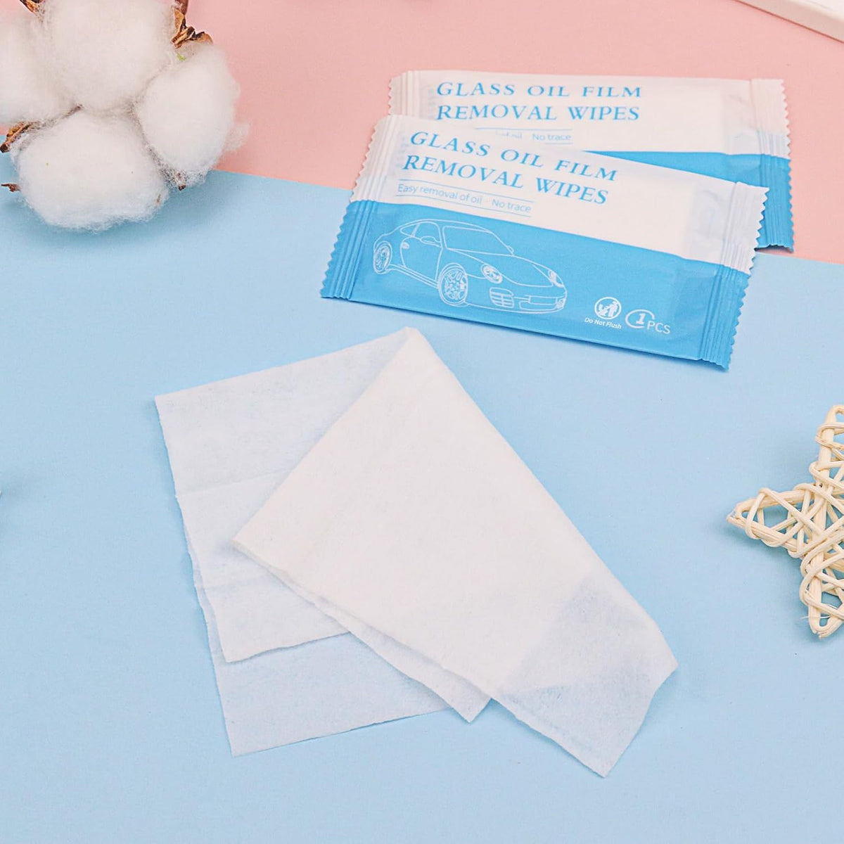 Car Cleaning Wipes, 200 PCS Individually Car Wipes, Fast Cleaning Car Leather Cleaner Wipes, Suitable for Car Window Glass, Floor Windows, Mirrors