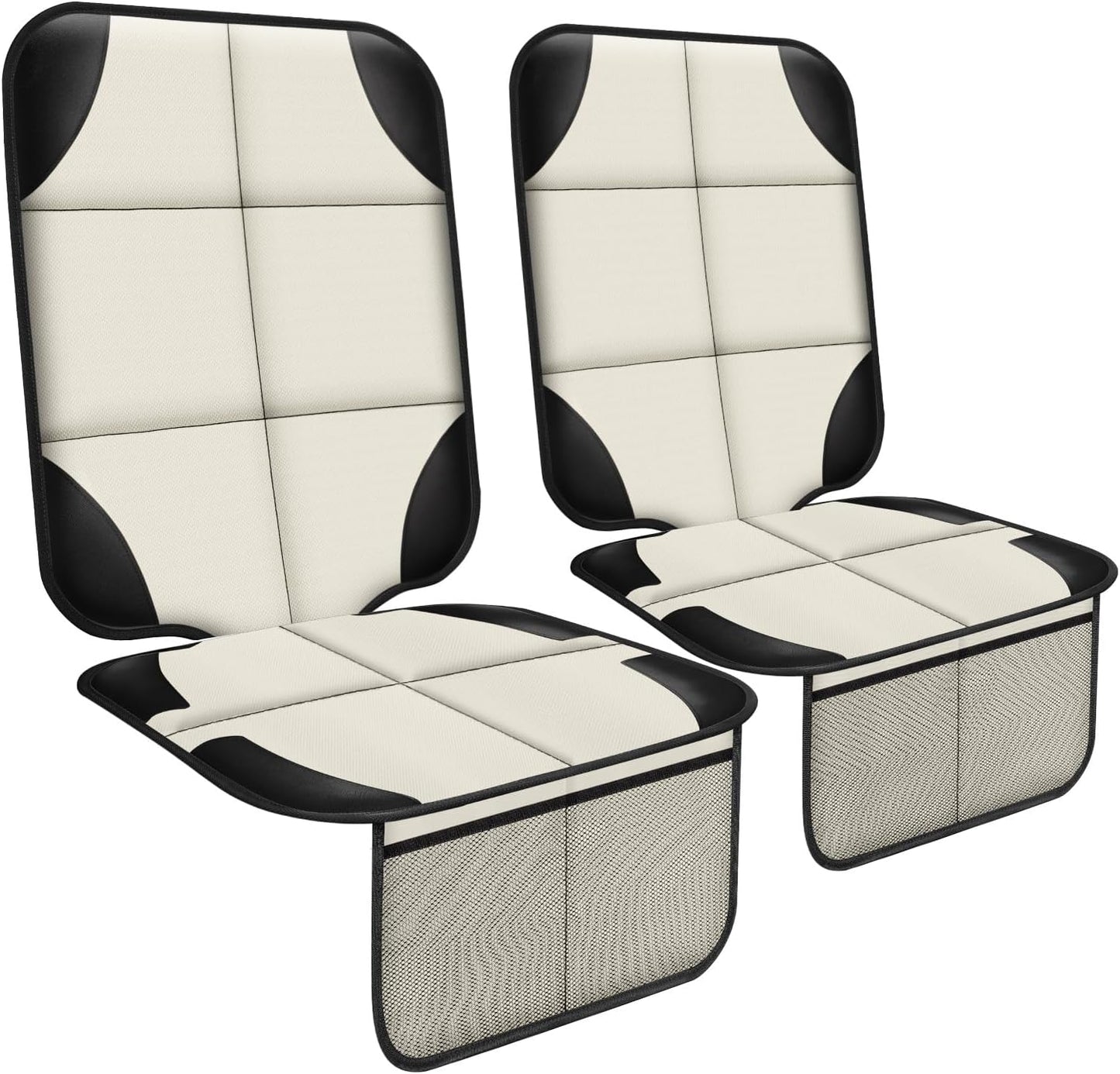 XHYANG Car Seat Protector 1 Pack Car Seat Cushion Mat Thickest Padding,Waterproof 600D Fabric Car Seat Covers for Non-Slip Backing Mesh Pockets for Baby and Pet (Black, 1 Pc)