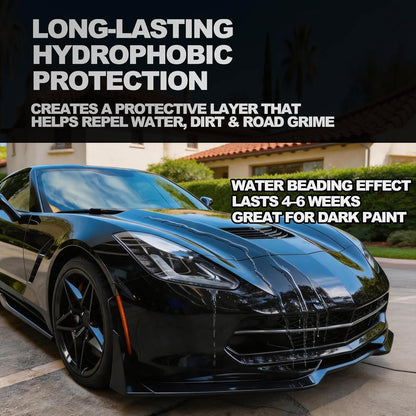 Waterless Car Wash Spray & Wipe Detailer, Exterior Cleaner for Paint Glass Wheels Trim, No Hose Car Wash for Light Dirt, Dust Quick Shine (16.9 Fl Oz)