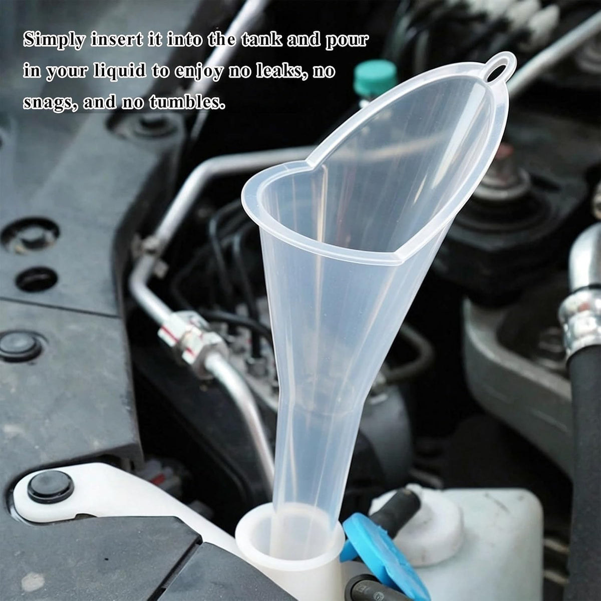 Oil Funnel, Multi-Purpose Plastic Long Neck Oil Funnel, Automotive Use Funnels for Filling Oils Lubricants Water Diesel, Kitchen Funnels for Filling Bottles Jars (Black)