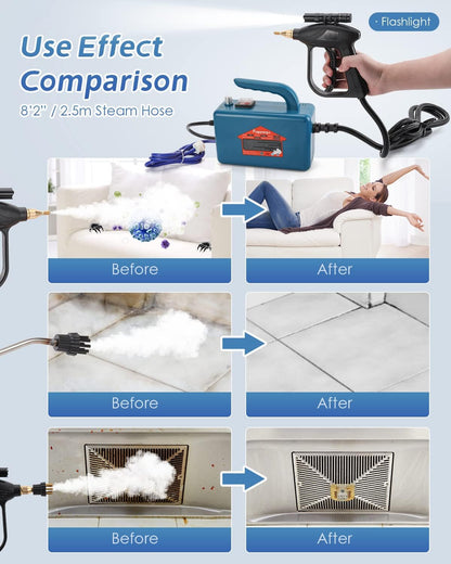 High Pressure Steam Cleaner - 1700W Handheld Steamer for Cleaning Grout Tile, Hand Held Portable Steam Pressure Washer for Car Auto 110V