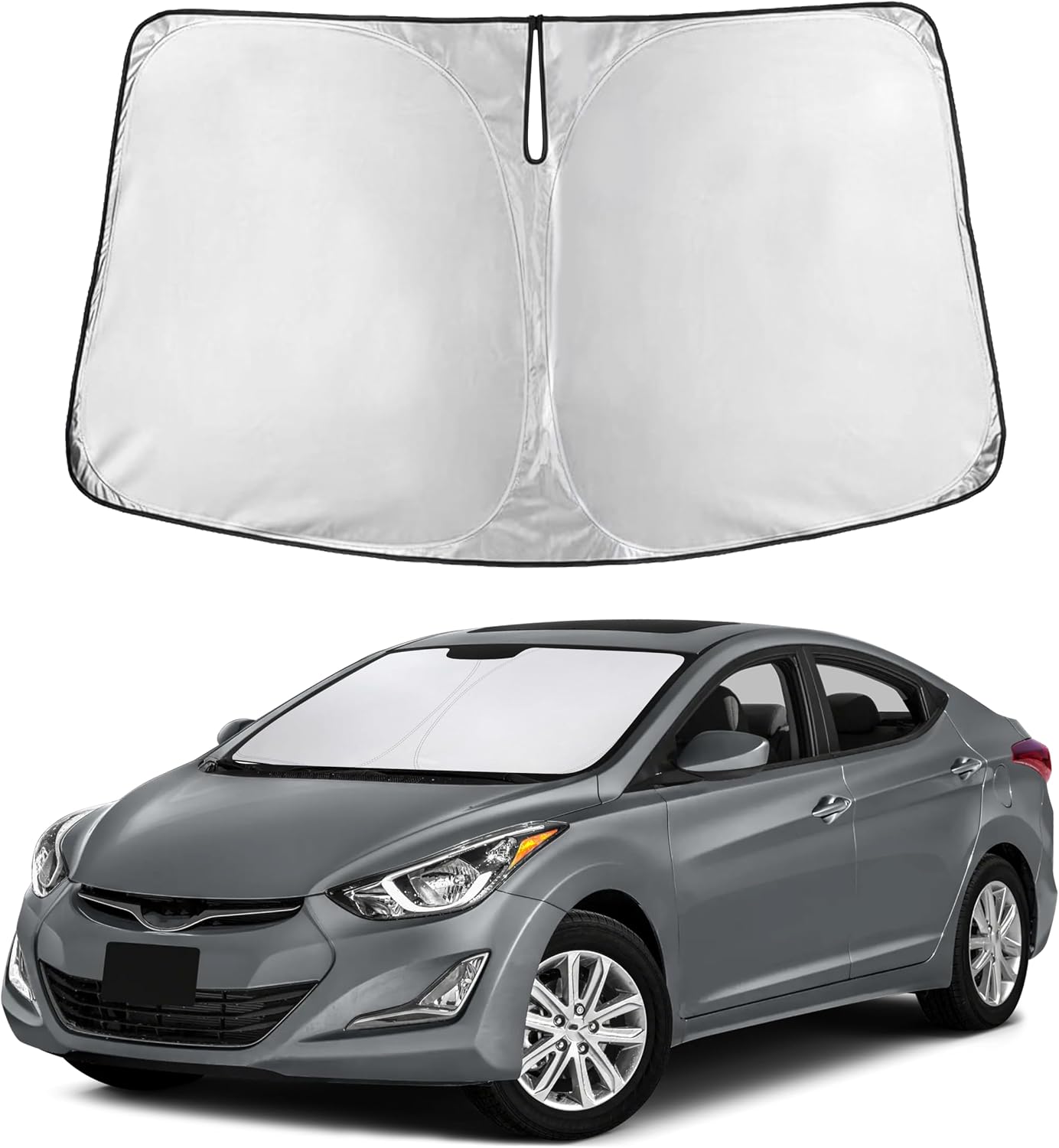 EcoNour Car Windshield Sun Shade | 2025 Upgraded Innovative No-Light-Pass Technology for Maximum Coverage | Foldable Sun Shade Keeps Your Vehicle Cool | Must-Have Car Accessories | Small (59" x 29") - Colors E