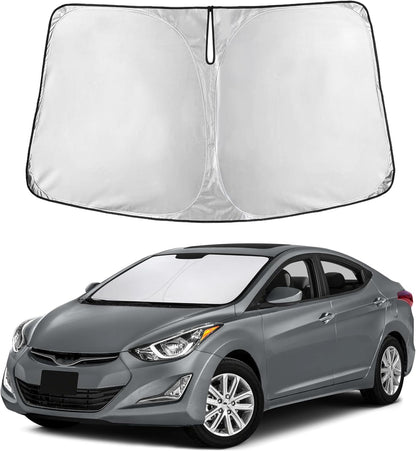 EcoNour Car Windshield Sun Shade | 2025 Upgraded Innovative No-Light-Pass Technology for Maximum Coverage | Foldable Sun Shade Keeps Your Vehicle Cool | Must-Have Car Accessories | Small (59" x 29") - Colors E