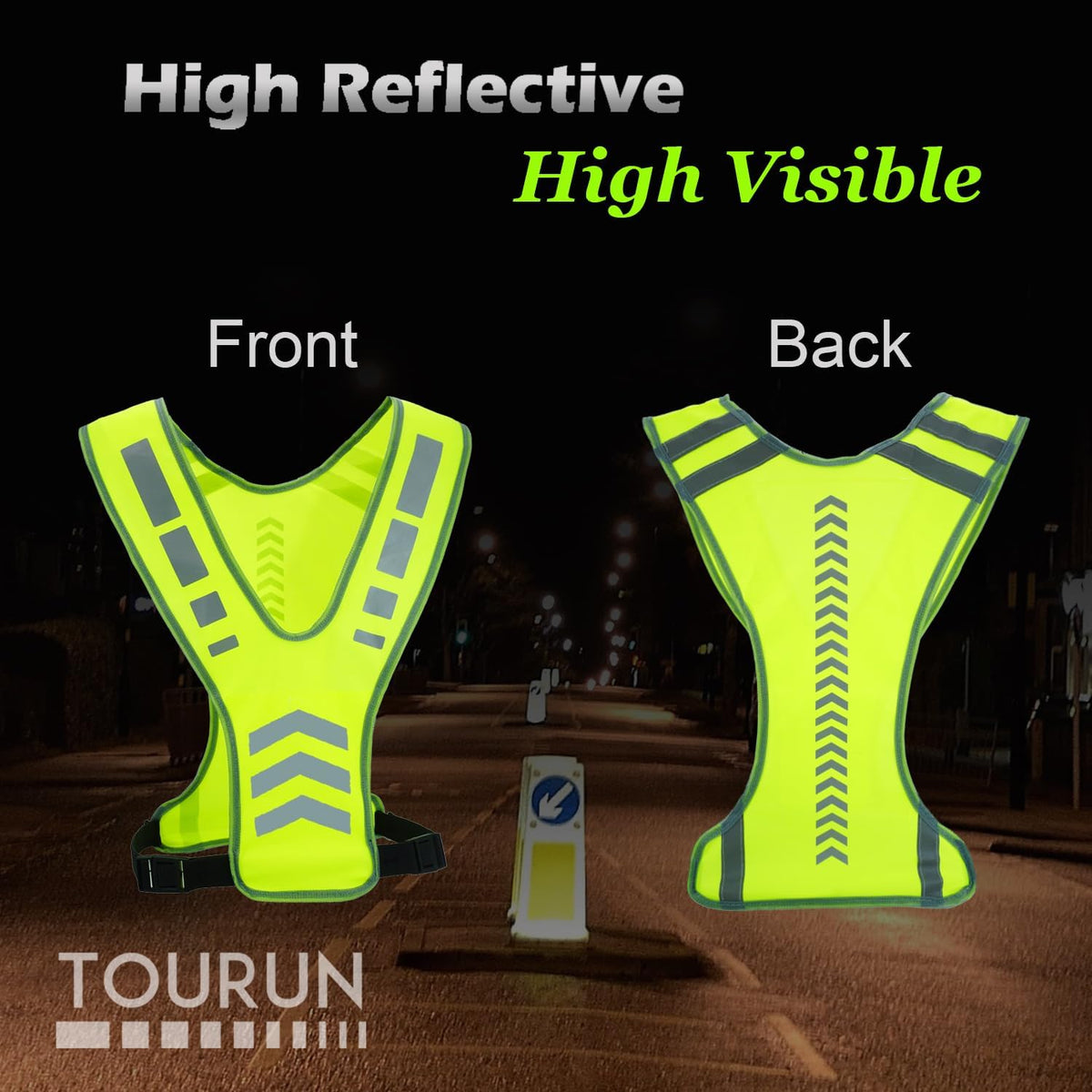 Reflective Running Vest Gear with Pocket for Women Men Kids, Safety Reflective Vest Bands for Night Cycling Walking Bicycle Jogging