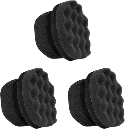 KVAEY 2 PCS Tire Dressing Applicator Pads, Reusable Hex Grip Tire Shine Applicator Polishing Sponge Pads, Wheel Tire Shine Detailing Foam for Most Vehicles, Car Accessories (Black, 3.15")