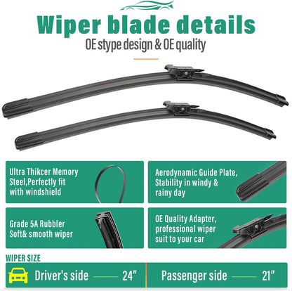 26" 16" 12" Windshield Wiper Blades Replacement for Toyota RAV4 2019 2020 2021 2022 2023 2024 2025 RAV 4 / Mazda 5 2006-2015 Premium All Weather Front Rear Wipers Set - OEM Quality (Pack of 3) - Colors D