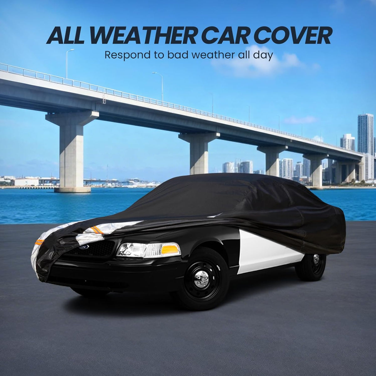 Large SUV Car Cover for Chevy Suburban 100% Waterproof All Weather, Heavy Duty Outdoor Full Exterior Covers Rain Sun Wind UV Protection. - Colors C