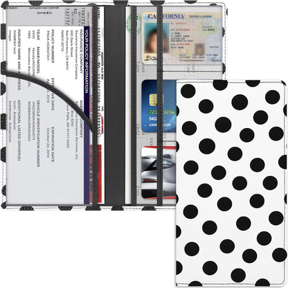 LumiMokki Premium Car Registration & Insurance Card Holder with Magnetic Shut, Vehicle Glove Box Car Organizer - For Documents, Cards, License (Black)