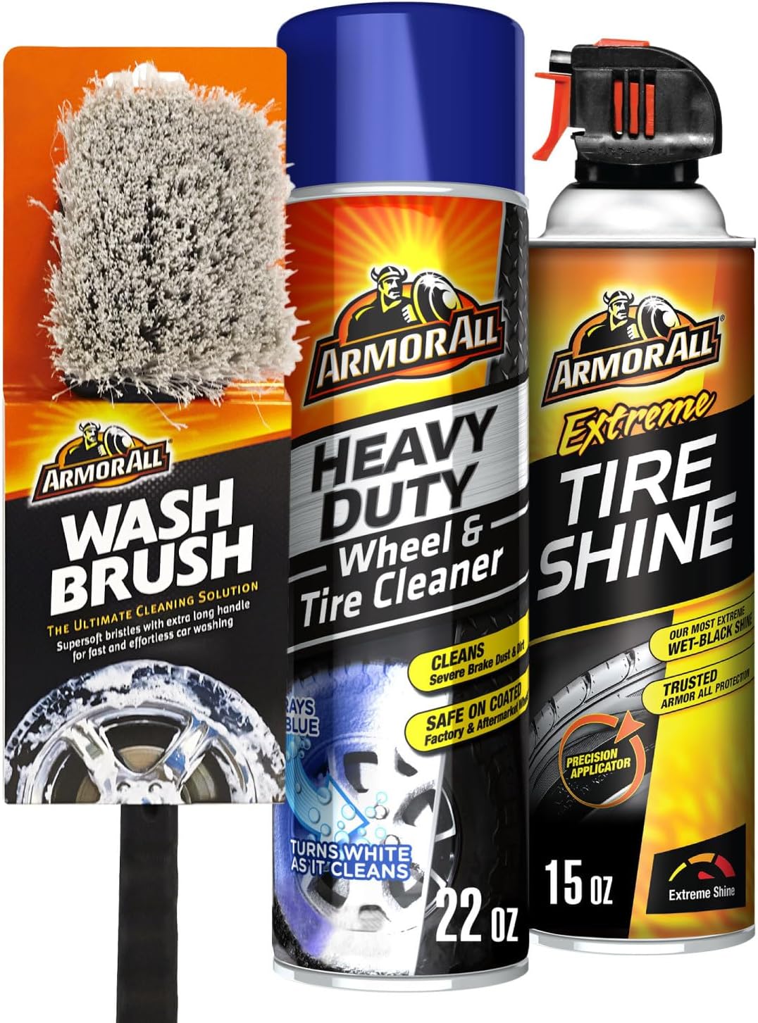 Armor All Car Tire Shine, One-Step Tire Shine Spray for Precise, Even Shine and Minimal Overspray, 2 Count