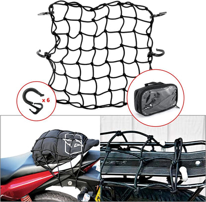 Cargo Net 4' x6' Stretches to 8' x 12' Truck Cargo Net for Pickup Truck Bed- Small 4"x4" Mesh Grid Super Duty Bungee Heavy Duty Bed Netting with 12 Adjustable Metal Carabiners by Cenipar