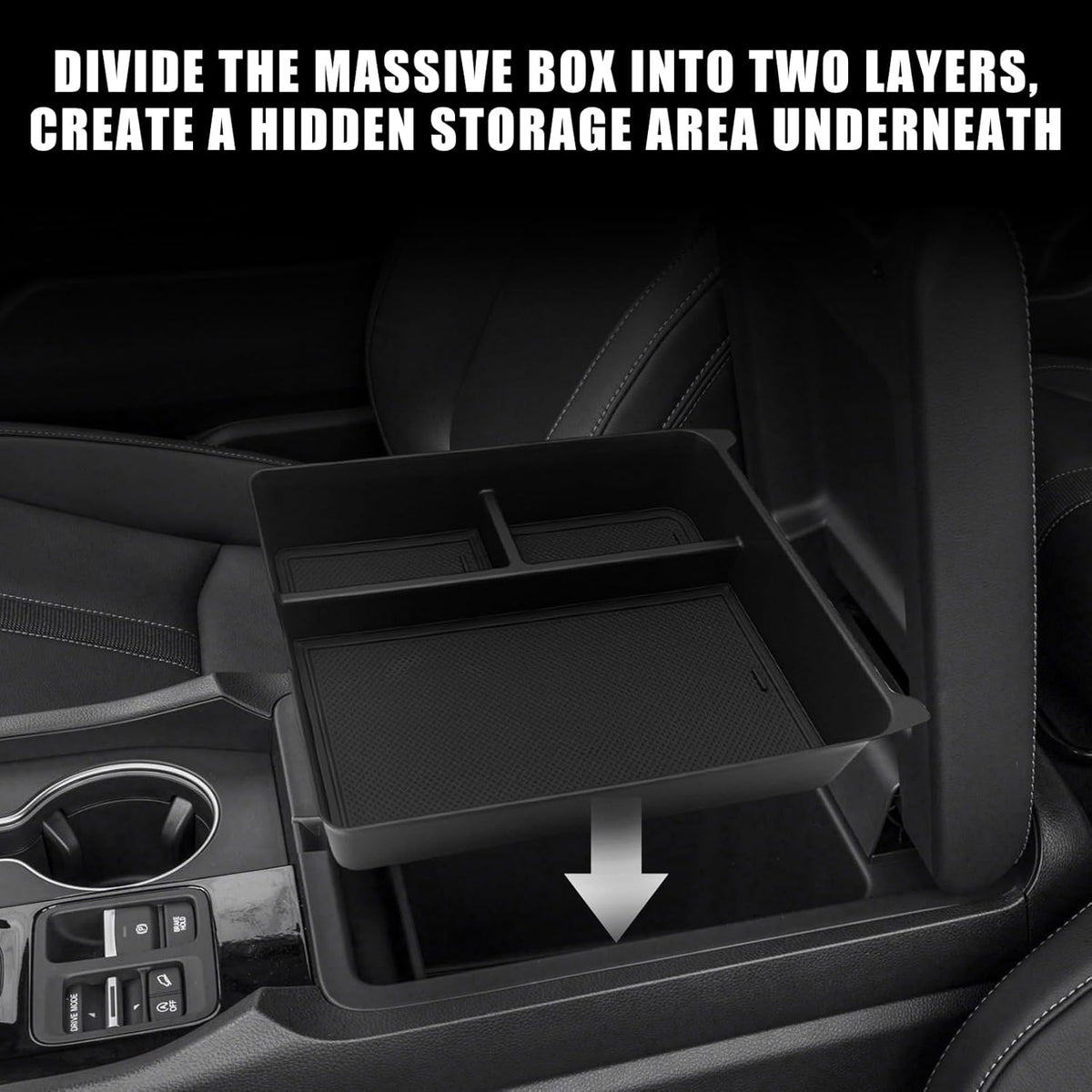 Muslogy Center Console Organizer Compatible with Honda Pilot 2023 2024 2025 2026, 2024-2026 Ridgeline/Passport Center Console Storage Box Divider Inserts Interior Accessories ABS Material(Gray)