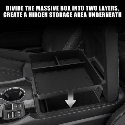 Muslogy Center Console Organizer Compatible with Honda Pilot 2023 2024 2025 2026, 2024-2026 Ridgeline/Passport Center Console Storage Box Divider Inserts Interior Accessories ABS Material(Gray)