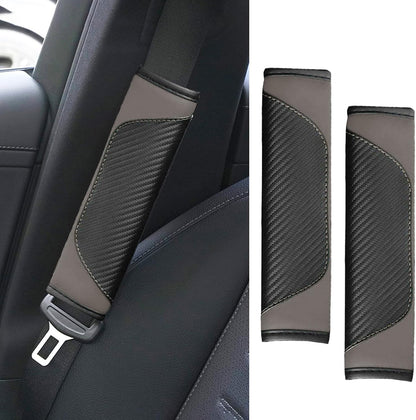 2PCS Car Seat Belt Cover Pad, Soft Carbon Fiber Leather Seatbelt Shoulder Protector for a More Comfortable Driving, Universal Safety Belt Strap Cover to Protect Your Neck (Blue)