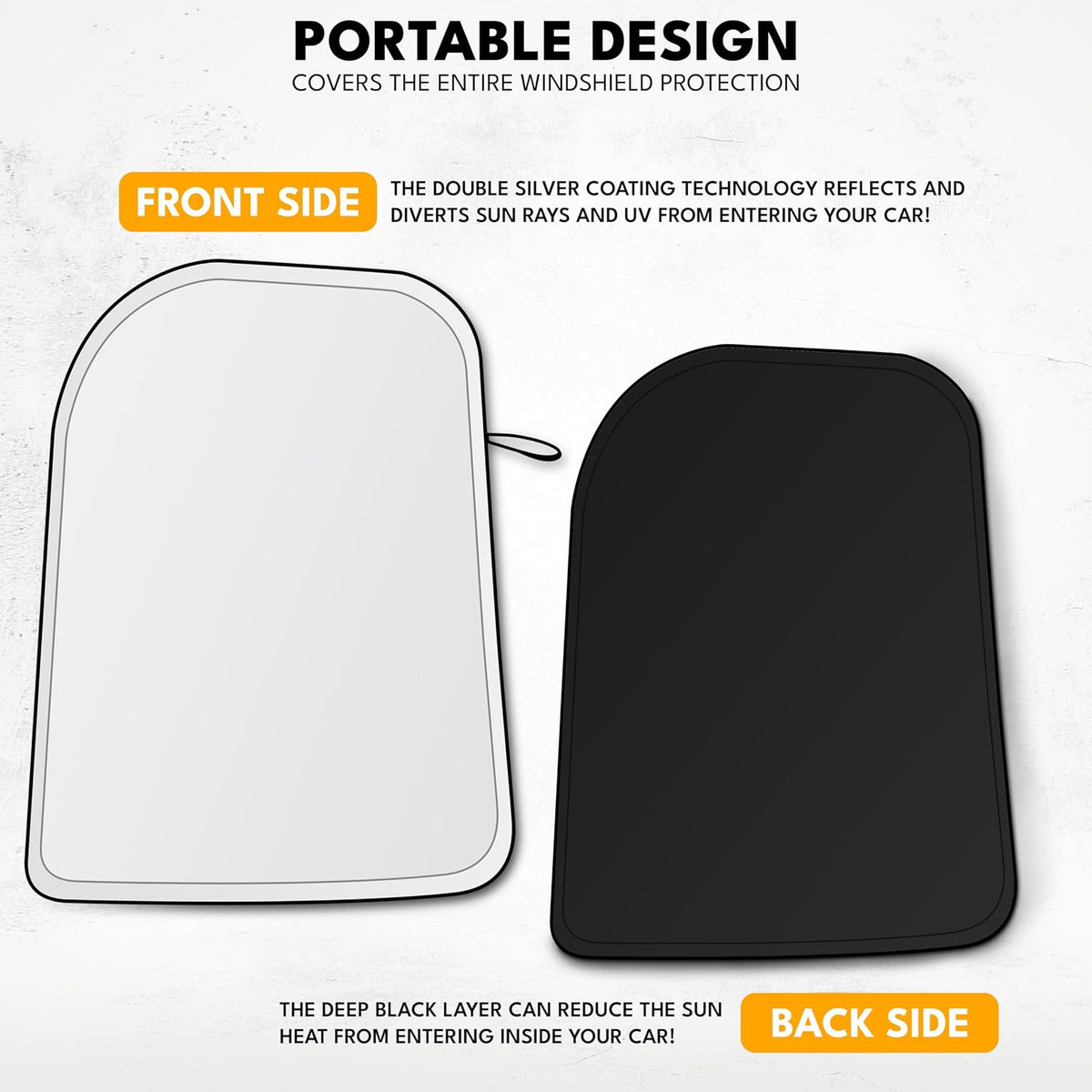 EcoNour 2 Piece Foldable Car Windshield Sun Shade – UV & Heat Protection, Interior Cooling, Durable Upgraded Design, Easy Fold, Front Window Sunshade - Medium (31" L x 28" W)