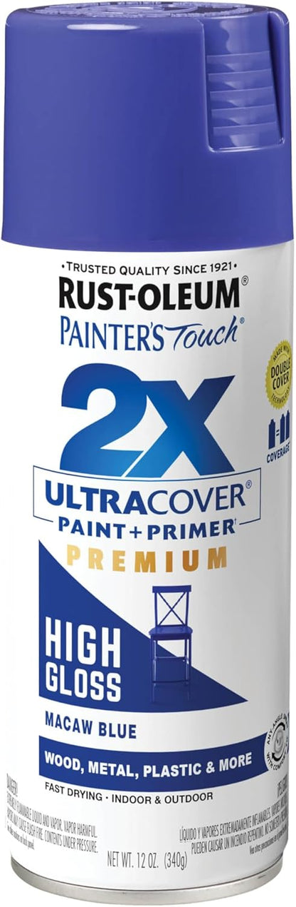 Rust-Oleum 334029 Painter's Touch 2X Ultra Cover Spray Paint, 12 oz, Gloss Clear - Colors A