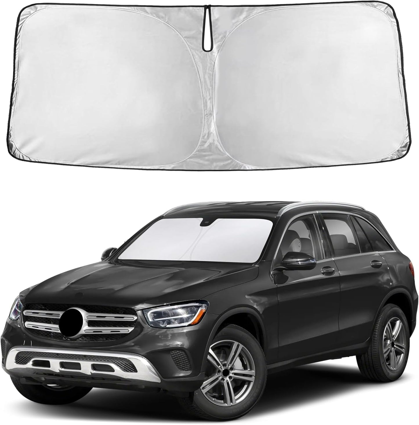 EcoNour Car Windshield Sun Shade | 2025 Upgraded Innovative No-Light-Pass Technology for Maximum Coverage | Foldable Sun Shade Keeps Your Vehicle Cool | Must-Have Car Accessories | Small (59" x 29") - Colors J