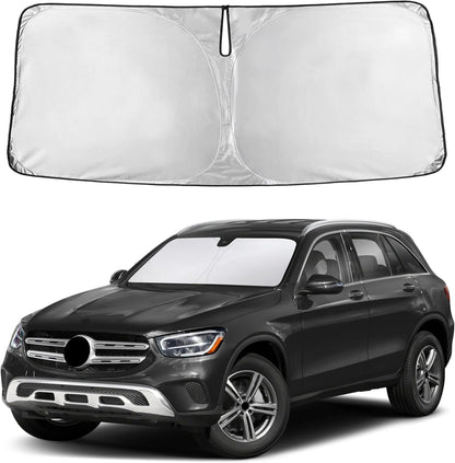 EcoNour Car Windshield Sun Shade | 2025 Upgraded Innovative No-Light-Pass Technology for Maximum Coverage | Foldable Sun Shade Keeps Your Vehicle Cool | Must-Have Car Accessories | Small (59" x 29") - Colors J