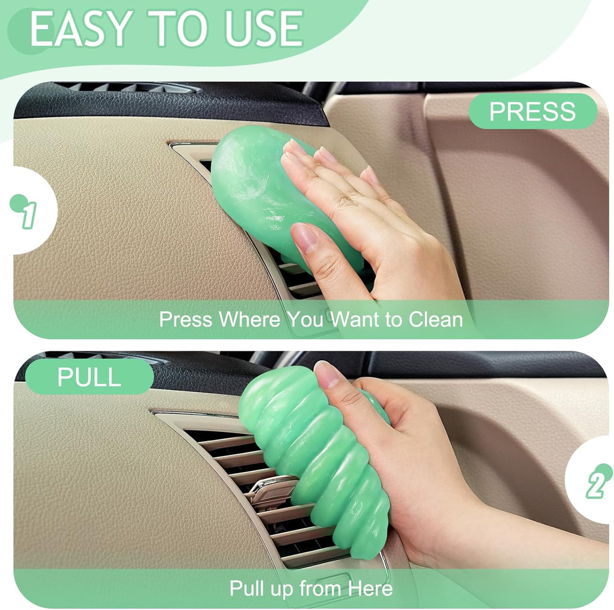 TeSabMi Car Cleaning Gel Car Cleaning Putty Car Putty Car Interior Cleaner Car Slime Car Detailing Kit Car Accessories Gifts for Dad Men Him Women Stocking Stuffers Pink