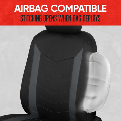 Motor Trend AquaShield Waterproof Front Seat Covers, Black Seat Covers for Cars – Neoprene Front Car Seats Cover, SUV Seat Covers Protector - Car Interior Cover for Auto, Trucks, & Dog Owners
