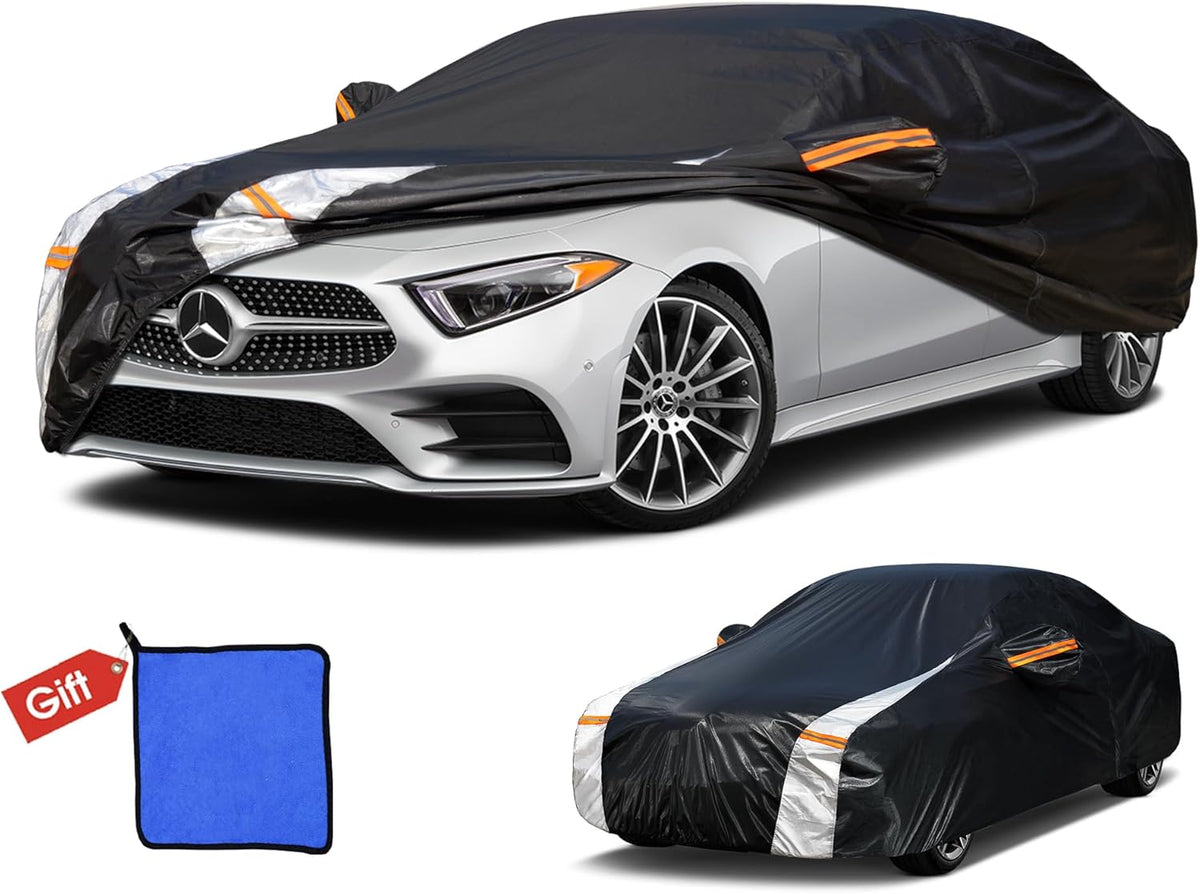 Large SUV Car Cover for Chevy Suburban 100% Waterproof All Weather, Heavy Duty Outdoor Full Exterior Covers Rain Sun Wind UV Protection. - Colors A