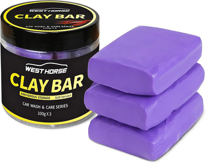 Clay Bar 3 Pack 300g(3x100g) Car Detailing Magic Clay Bars, Auto Clean Wash Bars, Deeply Cleanse The Paint Surface (Medium)
