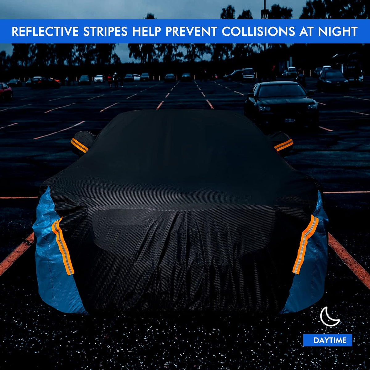Car Cover Waterproof All Weather for Automobiles, 6 Layers Outdoor Full Exterior Cover Rain Sun UV Snowproof Protection with Zipper Cotton, Mirror Pocket for Sedan (190-195 inch)