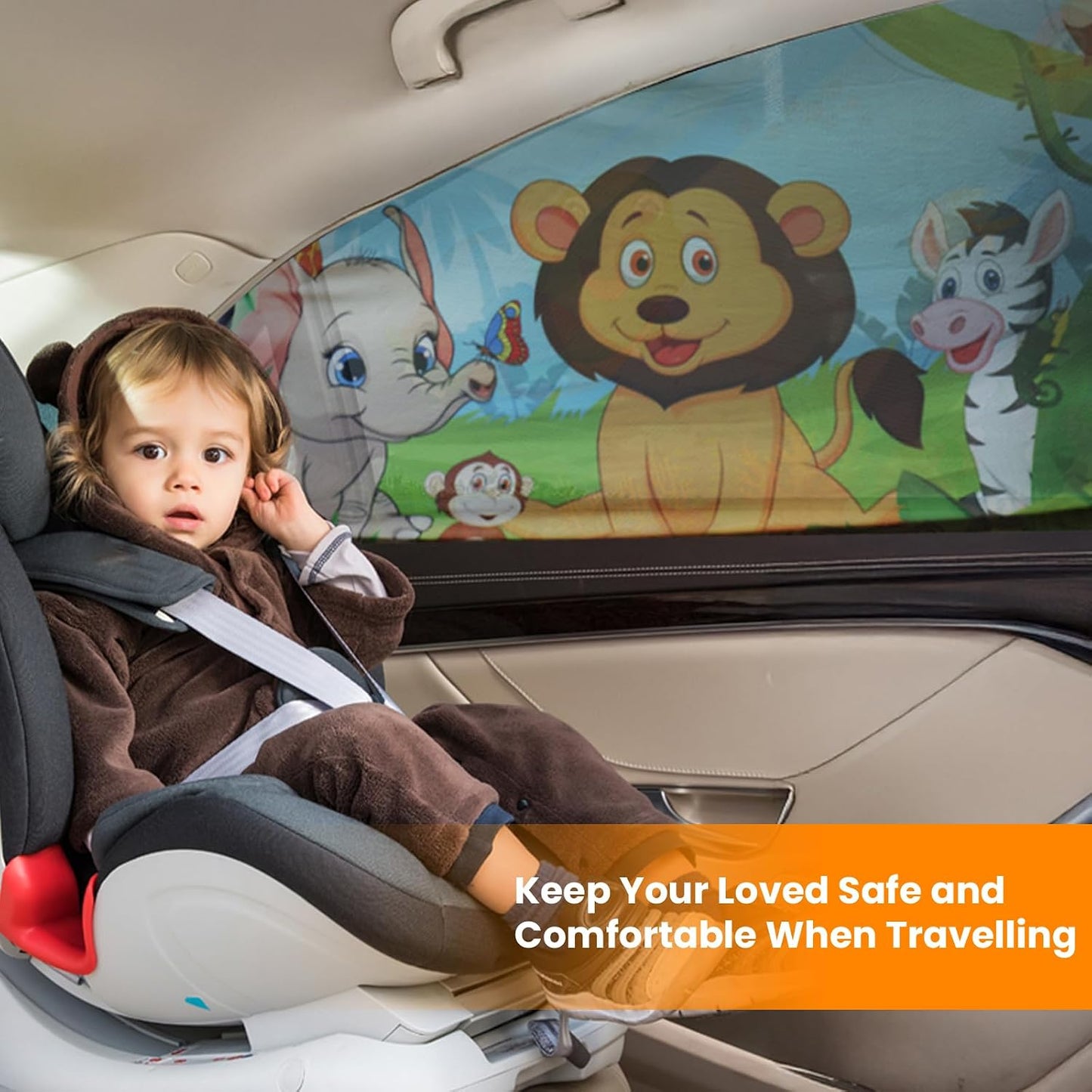 Car Window Shades(2 Pack)-Side Window Sun Shades, UV Protection Breathable Spandex Baby Window Covers, Universal Fit Most of Cars, Protect Privacy for Family-(27.2"x39.8"), Black