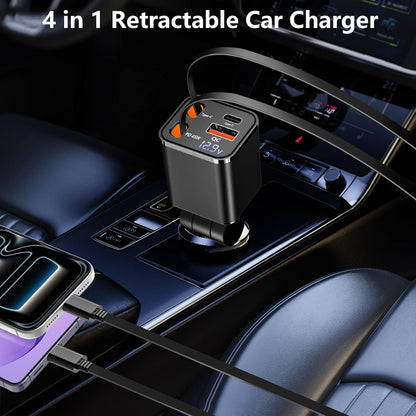 [Apple MFi Certified] iPhone 17 Car Charger, Linocell 90W USB C Car Charger Dual PD Power Cigarette Lighter Adapter with 2Pack Type C Braided Cable for iPhone 17/17 Pro Max/16/15/Galaxy S26/S25/Pixel