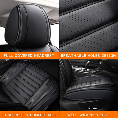 MINGBRON Leather Car Seat Covers,Car Seat Protector Waterproof,Seat Covers Full Set, Car Seat Protectors 5 Seats,Automotive Seat Covers Fit Most Cars Wine Red