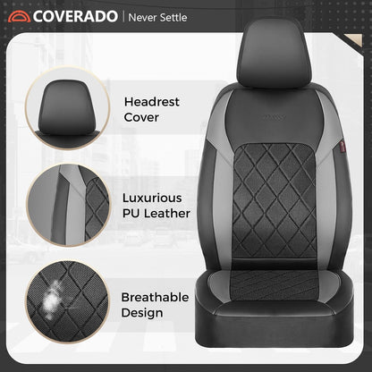 Coverado Car Seat Covers, Seat Covers Full Set, 5 Seats Automotive Seat Cover, Mesh Breathable Seat Protectors, Universal Fit for Most Cars