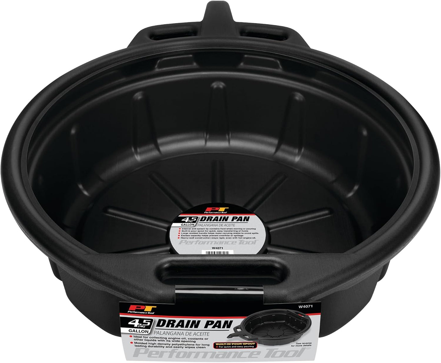 Performance Tool W4071 Black Oil Drain Pan (4.5 gallon)