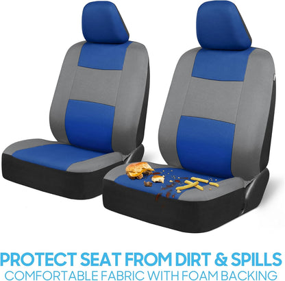 BDK PolyPro Car Seat Covers Full Set in Charcoal on Black – Front and Rear Split Bench for Cars, Easy to Install Cover Set, Accessories Auto Trucks Van SUV