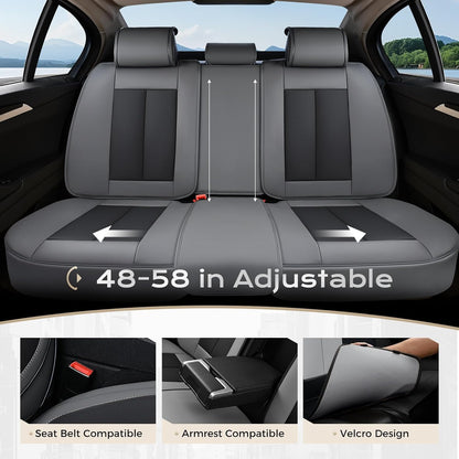Coverado Seat Covers Full Set, Black Seat Covers for Cars 5 Seats, Car Seat Protector, Waterproof Nappa Leather Car Seat Cushion, Front and Rear Car Seat Cover Fit for Most Sedans SUV Pick-up Truck - Colors A
