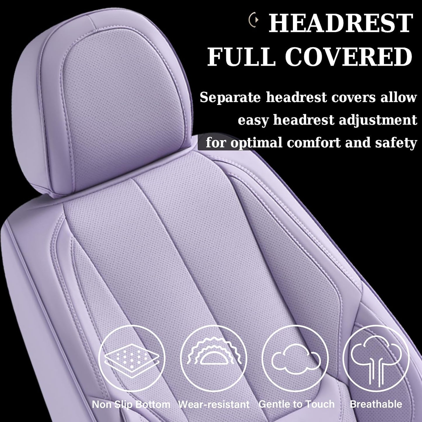 Coverado Seat Covers Full Set, Black Seat Covers for Cars 5 Seats, Car Seat Protector, Waterproof Nappa Leather Car Seat Cushion, Front and Rear Car Seat Cover Fit for Most Sedans SUV Pick-up Truck - Colors A