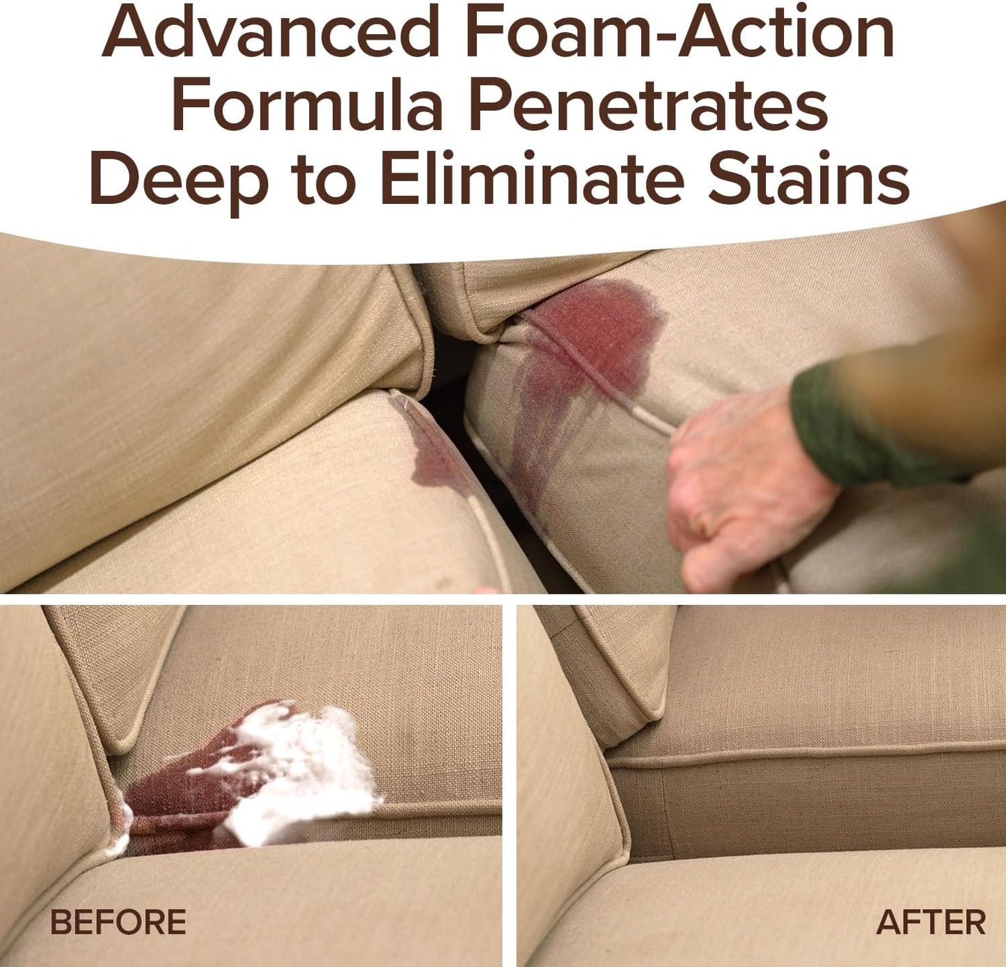 Bull Shot Carpet Spot & Stain Remover, AS SEEN ON TV, Made In USA, Just Point & Spray, Stain-Lifting Foam-Action, Coffee, Soda, Wine, Grease, New & Old Stains & More