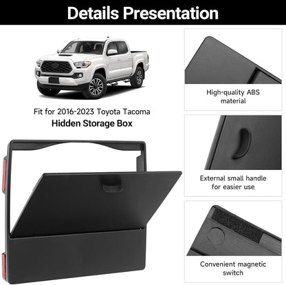 Glove Box Dividers Organizer Compatible with Toyota 2016-2020 2021 2022 2023 Tacoma Accessories Black ABS Material Center Console Organizer