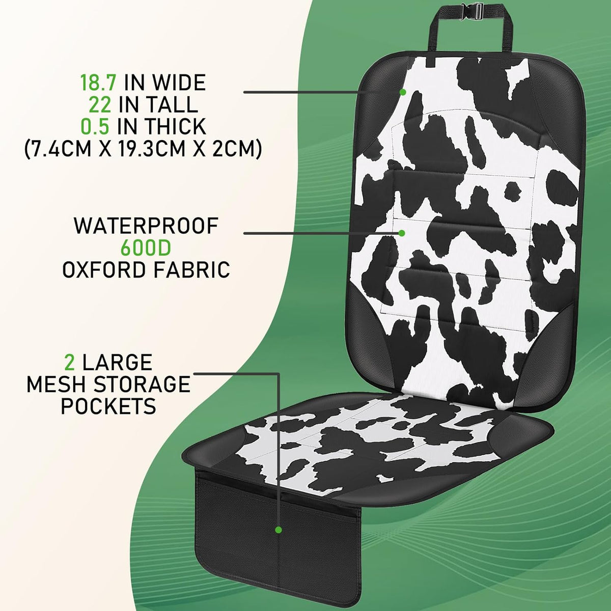 Siivton Car Seat Protector for Child Car Seat,Waterproof Car Seat Cover for Leather and Fabric Seats, 2 Mesh Pockets, Non-Slip Bottom,Thick Padding Cushion