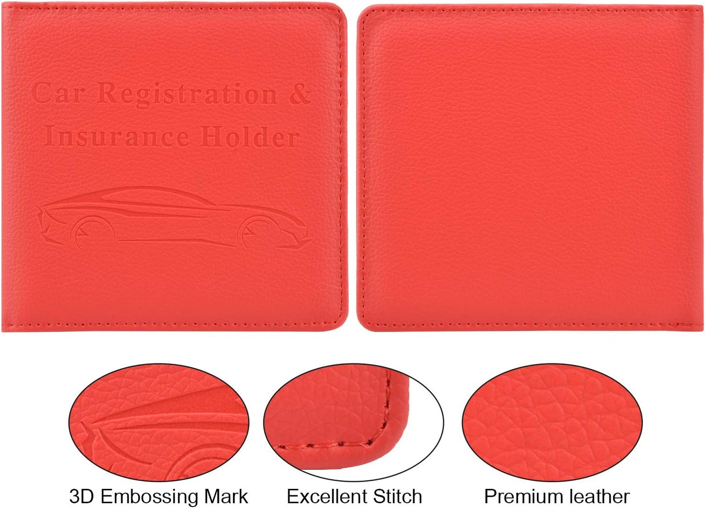 Car Registration and Insurance Holder, Car Accessories Vehicle Glove Box Car Organizer Women Wallet Case for Cards, Essential Document, Driver License by Cacturism, Pink | for Cards