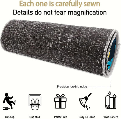 Universal Car Trunk Mat 29" x 39",Purple Colorful Flowers All Weather Trunk Protection Cargo Liner, Durable Cargo Mat Rear Trunk Liner,Stylish Vehicle Interior Accessories Suitable for Most Car Models