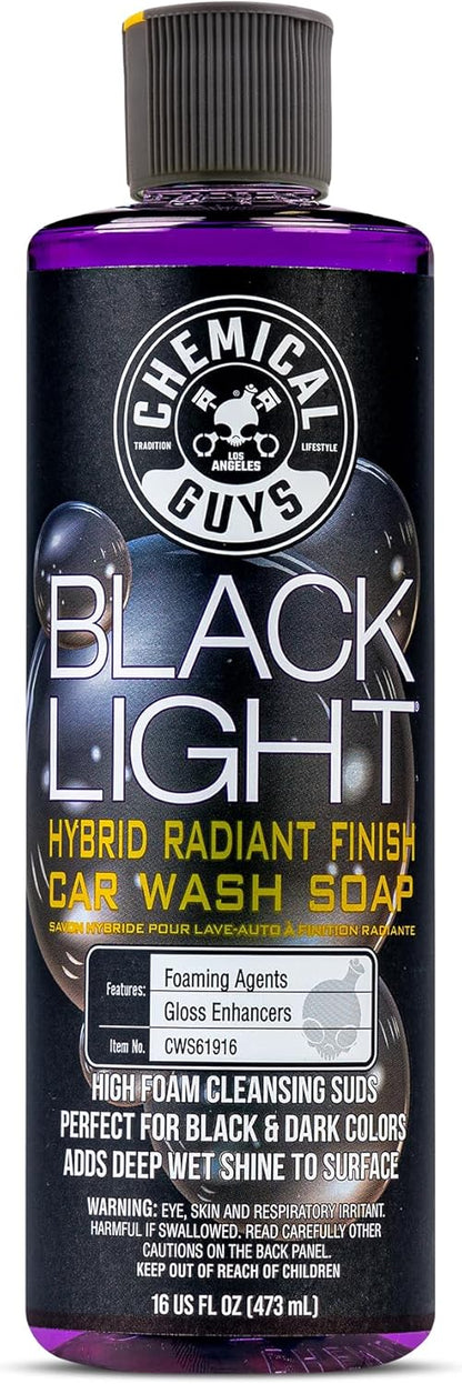 Chemical Guys CWS619 Black Light Foaming Car Wash Soap (Works with Foam Cannons, Foam Guns or Bucket Washes) Safe for Cars, Trucks, Motorcycles, RVs & More, 128 fl oz (1 Gallon), Black Cherry Scent