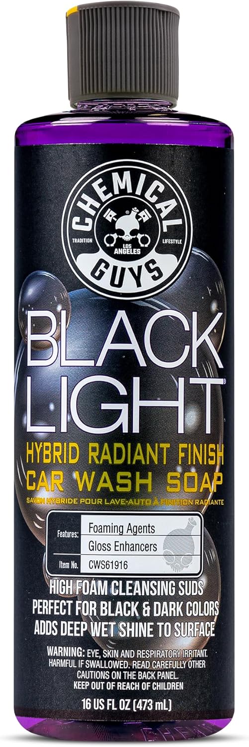 Chemical Guys CWS619 Black Light Foaming Car Wash Soap (Works with Foam Cannons, Foam Guns or Bucket Washes) Safe for Cars, Trucks, Motorcycles, RVs & More, 128 fl oz (1 Gallon), Black Cherry Scent