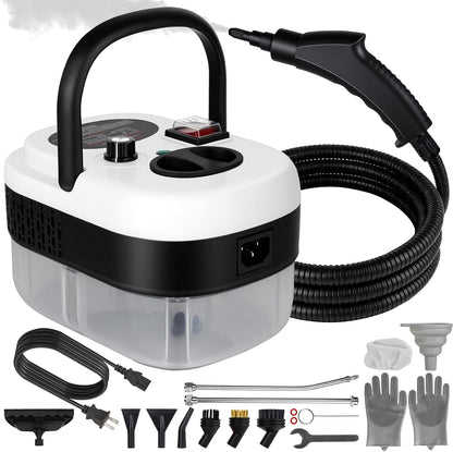 Steam Cleaner Handheld High Pressure, Portable High Power Steam Cleaner, Handheld Steam Cleaner Cleaning Grout With Large Water Tank & 18 Accessories For Car Floor White