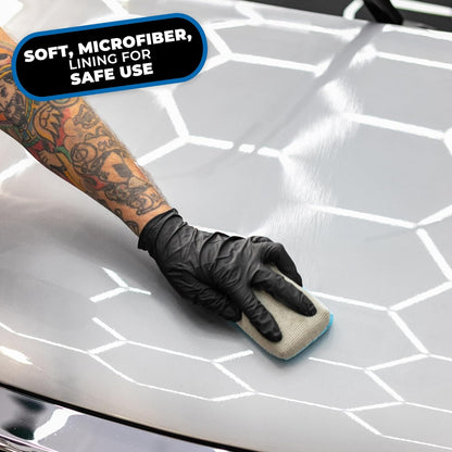 The Rag Company - Ultra No Soak Coating Applicator - Ultra Blue and Ice Grey - 6 Pack - 3 Inch by 5 Inch Applicator Sponge