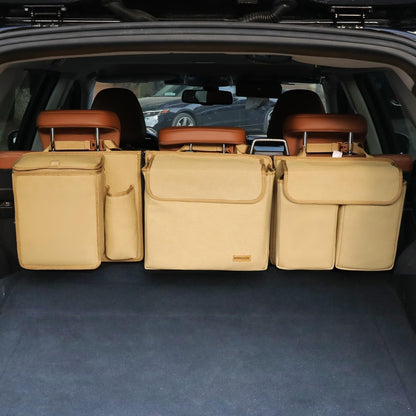 Deluxe Trunk and Backseat Organizer for Medium or Large Size SUVs & RVs, Detachable Storage Modules with Built-in Cooler, Patent Pending